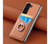 PU Leather for Samsung Galaxy Z Fold 6 5 4 3 2 5G Wallet Phone Case with Credit Card Slot Holder Shockproof Ring Stand Cover