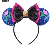 Disney Mickey Mouse Oor Hoofdbanden Frozen Elsa Anna Strik Pailletten Hoofdband Kids Party Cadeau Kinderen Diy Haaraccessoires