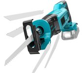 Sierra alternante inalámbrica para corte de madera y Metal, 4 hojas de piezas, batería Makita de 18v, sin batería, DIY para el hogar,Compatible con baterías de litio de la serie 18V B, com