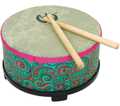 Professional Wood Sheepskin Drum Surface Drum with Drumsticks Musical Instrument 10 Inch Drum for Children's Music Gifts