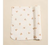 Cotton Muslin Cute Cartoon Printing Baby Swaddle Blanket Soft Breathable Newborn Baby Receiving Blanket For Infant Boys Girls