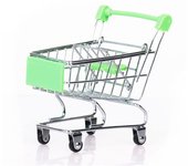 Mini Supermarket Shopping Trolley Cart Desktop Model Children's Toys Home Decoration Storage Miniature Ornament Toy Gift