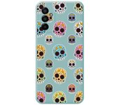 Funda Silicona Líquida Azul para Samsung Galaxy M13 4G diseño Catrina Dibujos