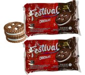 2 PAQUETES DE GALLETAS FESTIVAL (CHOCOLATE,VANILLA,STRAWBERRY)  SUAVES Y CRUJIENTES 403G - SIN COLORANTES - NOEL DE COLOMBIA