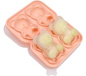 Molde para cubitos de hielo con forma de oso, bandeja para cubitos de hielo con forma divertida, 4 cubitos de hielo con forma de oso