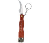 Navaja setas acero inoxidable con llavero + funda hoja 6,5 cm