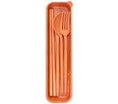 4 Unids Cuadernos de Viaje Vajilla Portátil Conjunto With Caja de Palillos Tenedor Cuchillo de Paja de Trigo Vajilla Cuadernos de Picnic