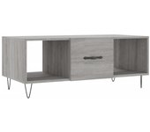 vidaXL Mesa de centro madera contrachapada 102x50x40 cm Blanco, Negro, Blanco brillante Mesita de Salón o Comedor o Auxiliar Mesa de Café Meuble Salón
