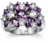 Huitan Hot Sale Cocktail Party Ring Flower Cubic Zirconia  Valentine's Day Gift  Fashion Jewelry Luxury Rings for Women & Lover
