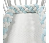 MOV-Funda De Protección Para Cuna 200CM Para Bebe Niño Decoración De Cuna Algodón Sólida Tres Piezas