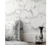 Muestra DIN A4 de Papel pintado lavable imitando al mármol blanco con vetas grises - Veneto Marble 680935 de GAULAN