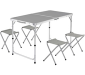 Start Electric | Mesa de camping Portátil Plegable Multiusos 120x60cm para Picnic Camping con 4 taburetes | Marca Gerimport