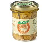 Filetes de salmón en aceite de oliva   Vitaminas B, A y D  Rica en Omega-3  Biocop