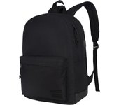 Mochila informal ligera para ordenador portátil con puerto de carga USB, mochila de uso diario, mochila para Universidad (negro completo)
