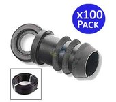 SUINGA Pack 100 Tapón Riego por Goteo 16mm | Tapón tuberia 16 mm | Tapon Goteo para Manguera de Riego 16mm negro