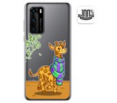 Tumundosmartphone Funda Gel Transparente para Huawei P40 diseño Jirafa Dibujos