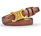 Fashion Women Genuine Leather Belts High Quality Gold Buckle Best Matching Dress Jeans Belts for women