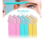 36Pcs Eyebrow Trimmer Facial Hair Remover Blade Shaver Portable Face Razor Shaving Grooming Kit Exfoliating Tool for Women Men