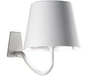 Lámpara de pared LED Blanca Poldina recargable y regular con Katería de hasta 12 Horas