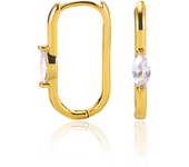 Zircon Square Earrings for Women Gold Color Stainless Steel Earrings 2024 Trend New in Luxury Piercing Ear Jewelry aretes mujer