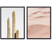 Set de 2 cuadros calidad premium con marco de madera - 30x40 cm o 50x70 cm - POSTER LAB