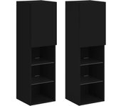 vidaXL Muebles de TV con luces LED 2 uds 30,5x30x102 cm, Mueble de Salon, Mueble TV, Mueble TV salon, Mesa de TV, Mueble tele