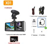3 Channel Dash Cam 2" IPS Screen 1080P Video Recorder W/ IR Night Vision 3 Camera Car DVR Dashcam Car Assecories