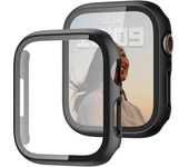 2PCS Tempered Glass+cover For Apple Watch Case 44mm 40mm 42mm 41mm 45mm PC bumper Screen Protector iWatch series 9 8 7 6 5 3 se