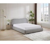 Vente-unique - Canapé abatible 160 x 200 cm - Tela - Gris claro - VANARI