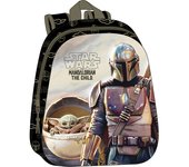 SAFTA - MOCHILA 3D THE MANDALORIAN 33x27 cm - Mochila con Asas Ajustables y Espalda Ergonomica - Mochila con Compartimientos con Cremallera - Mochila Diseño Único y Licencia Oficial By THE MANDALORIAN