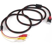 Cable convertidor de audio y vídeo HDMI a 3 RCA macho de 1,5 m (5 pies) para HDTV 1080p