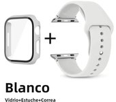 Glass+Case+Strap for Apple Watch Band 42mm 44mm 41mm 40mm 38mm 45mm 49mm Screen Protectors for Apple IWatch Series 8 7 6 SE 5 4