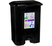 Cubo de Basura con Pedal Com-Fort House 80 Litros Negro