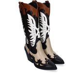 Davinia Shoes Botas de Tacon para Mujer, Estilo Cowboy, Comodas y Elegantes, Puntera Fina, Adornos Grabados, Diseño Moderno, Ideales para Otoño-Invierno. Shoes&Blues.es JH24-25-Negro