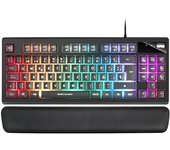 Teclado h-mecanico compacto tkl mars gaming mkaxes color negro boton roller  tecnologia h-mech reposamuñecas independiente