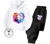 Elsa Outfit from Cartoon Frozen Ideal for Ages 3-14 Kids Adorable Prints Casual Wear Simple Design Fall Wintersweatshirt Suit
