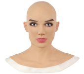 Halloween realista adulto hembra de látex cabeza cubierta fantasía Cosplay máscara