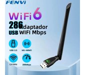 FENVI WIFI 6 USB Adapter AX286 Network Card Dongle 2.4GHz 802.11AX Antenna Signal Reception For Laptop Windows 10 11 Driver Free