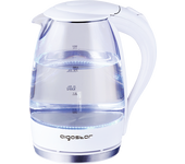 Aigostar Eve 30Gon - Hervidor de Agua Eléctrico, Vidrio Borosilicato, con Iluminación Led, 1,7 Litros, Libre de Bpa, 2200 W, Base 360º, Filtro Antical