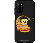 Funda original compatible con Xiaomi Redmi 9T - Pocophone M3 Negro con un diseño de Bob Esponja Burgers