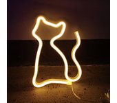 Cat Neon Light Sign LED Animal Figure Modeing Lamp Decoration Ornaments for Room Pet Shop Party Holiday USB and Battery Powered