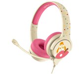 Animal Crossing Nintendo Isabelle Interactive Study Premier - Auriculares Para NiñOs Con MicróFono Boom, 3 AñOs Y MáS, Color Crema/Rosa (Ac0848)