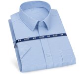 Mens Short Sleeve Shirt Business Casual Classic Plaid Striped Checked Male Social Dress Shirts Purple Blue 5XL Plus Large Size