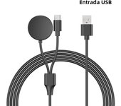 Portable Magnetic Watch Wireless Charger 2 in 1 Type C PD USB Fast Charging Cable for Samsung S23 Ultra Galaxy Watch 6/5/4  Pro
