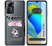 Funda Silicona para Zte Blade A72s diseño Vaca Dibujos