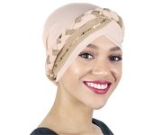 Color Blocked Bright Silk Braid Women Hijabs Turban Hat Solid Color Head Wraps  Pre-tied Elastic Head Scarf Beanies Chemo Cap