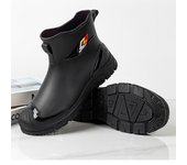 Rain Boots for Men， New Fashion Non-slip Rain Boots with Drawstrings That Can Be Worn in All Seasons and Waterproof Rubber Shoes