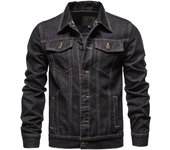 2023 Spring Men Solid Lapel Denim Jackets Fashion Motorcycle Jeans Jackets Hommes Slim Fit Cotton Casual Black Blue Coats