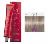 Tinte Igora Royal 9-1 Rubio Muy Claro Ceniza 60 ml. Schwarzkopf