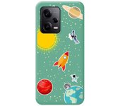 Funda Silicona Líquida Verde para Xiaomi Redmi Note 12 Pro 5G diseño Espacio Dibujos